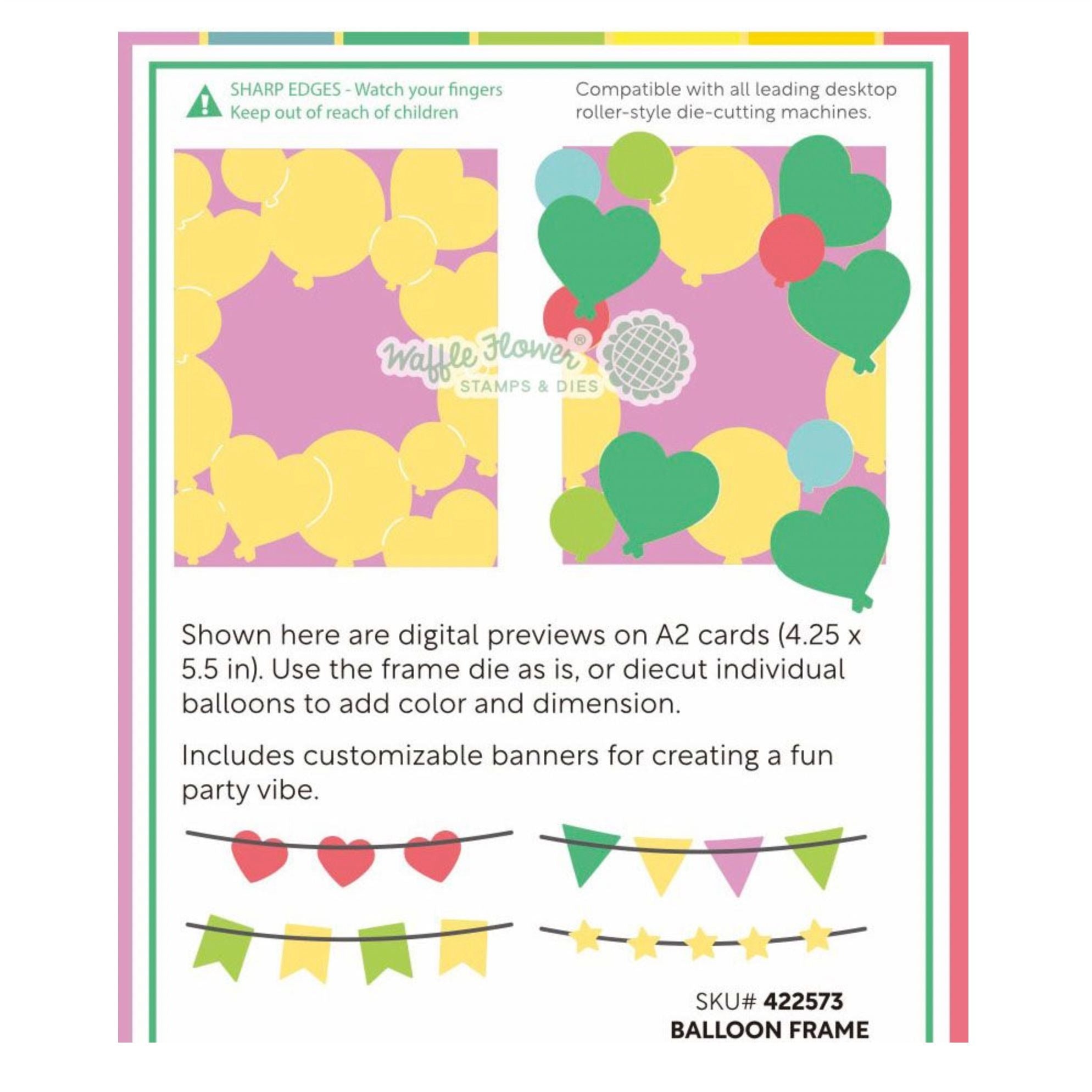 Waffle Flower Balloon Frame Dies 422573  die cut ideas