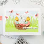 Waffle Flower Basketful Sentiments Clear Stamps 422371 butterflies