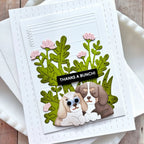 Waffle Flower Basketful of Puppies Die-n-stencil 422376 thanks a bunch