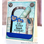 Waffle Flower Beach Tote Clear Stamp and Die Set blues | color-code:ALT01