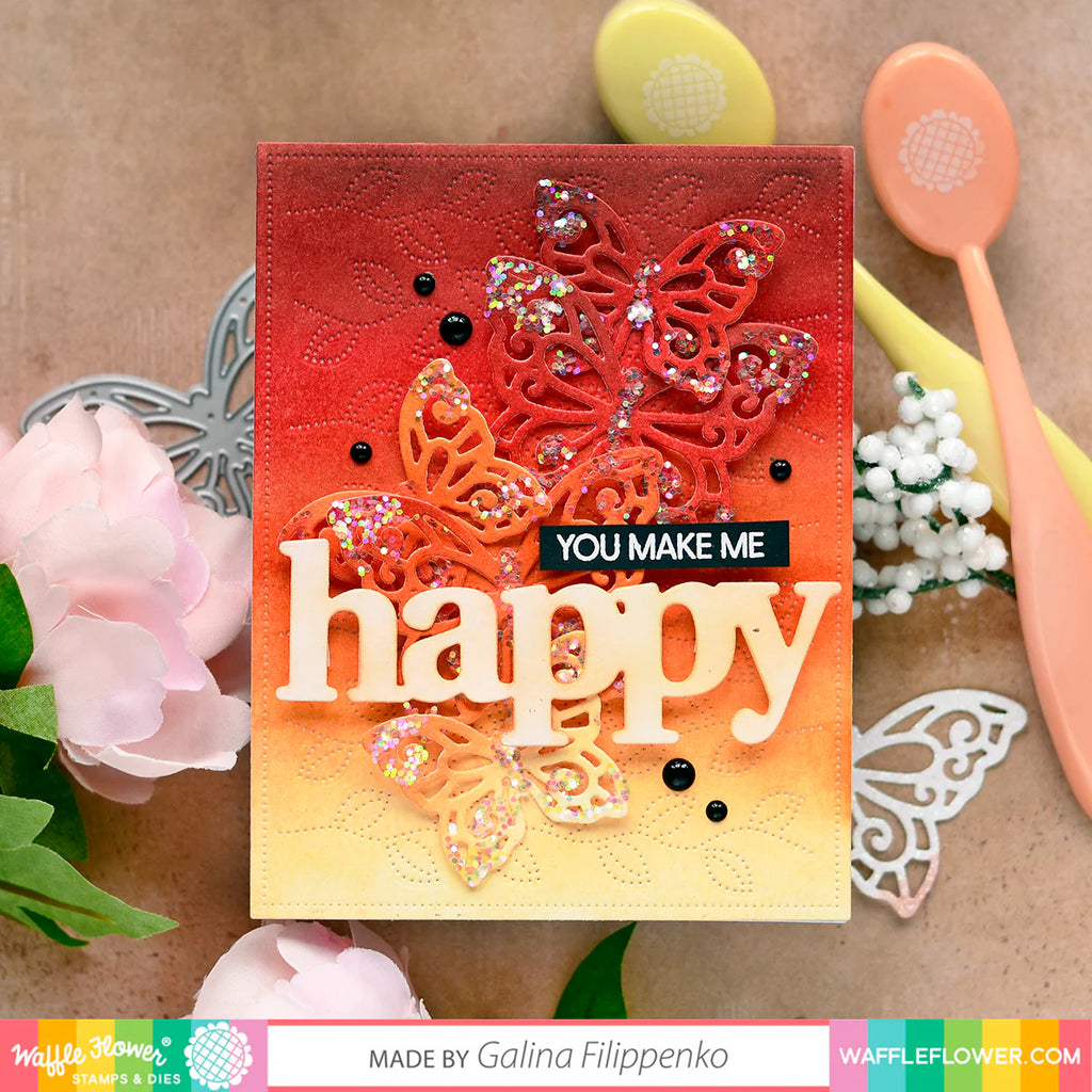 Waffle Flower Before Dawn Enamel Dots wfe118 butterflies