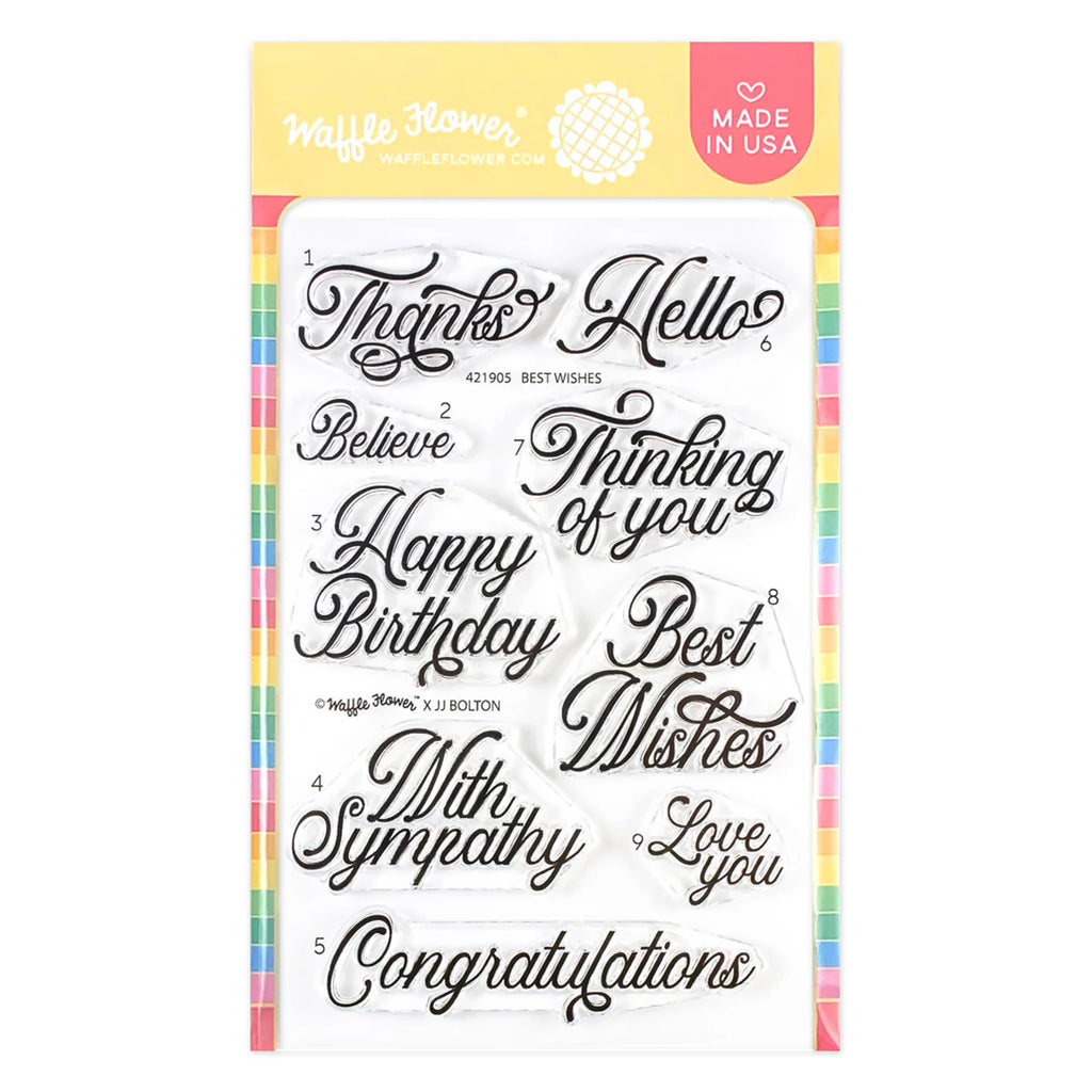 Waffle Flower Best Wishes Clear Stamp and Die Set wfc1905 product image 1