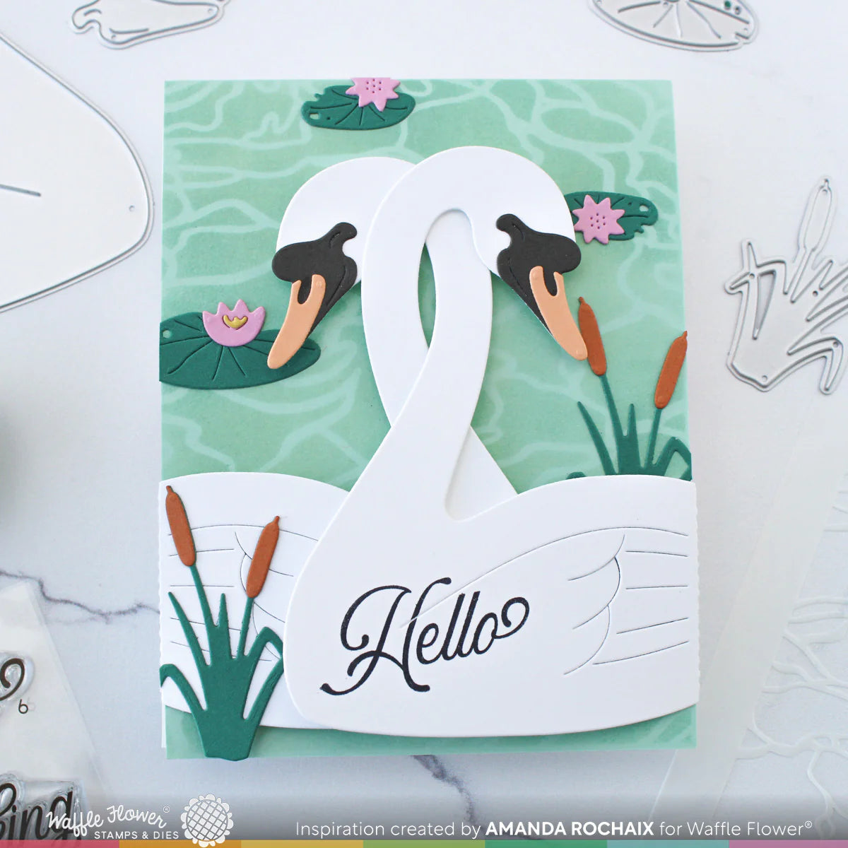 Waffle Flower Best Wishes Clear Stamps 421905 hello