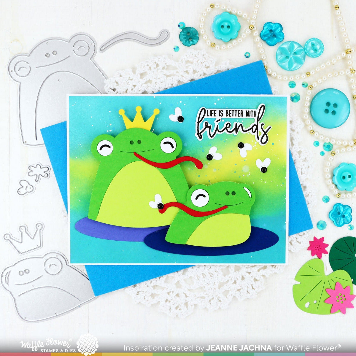 Waffle Flower Better Together Matching Dies 421902 frogs