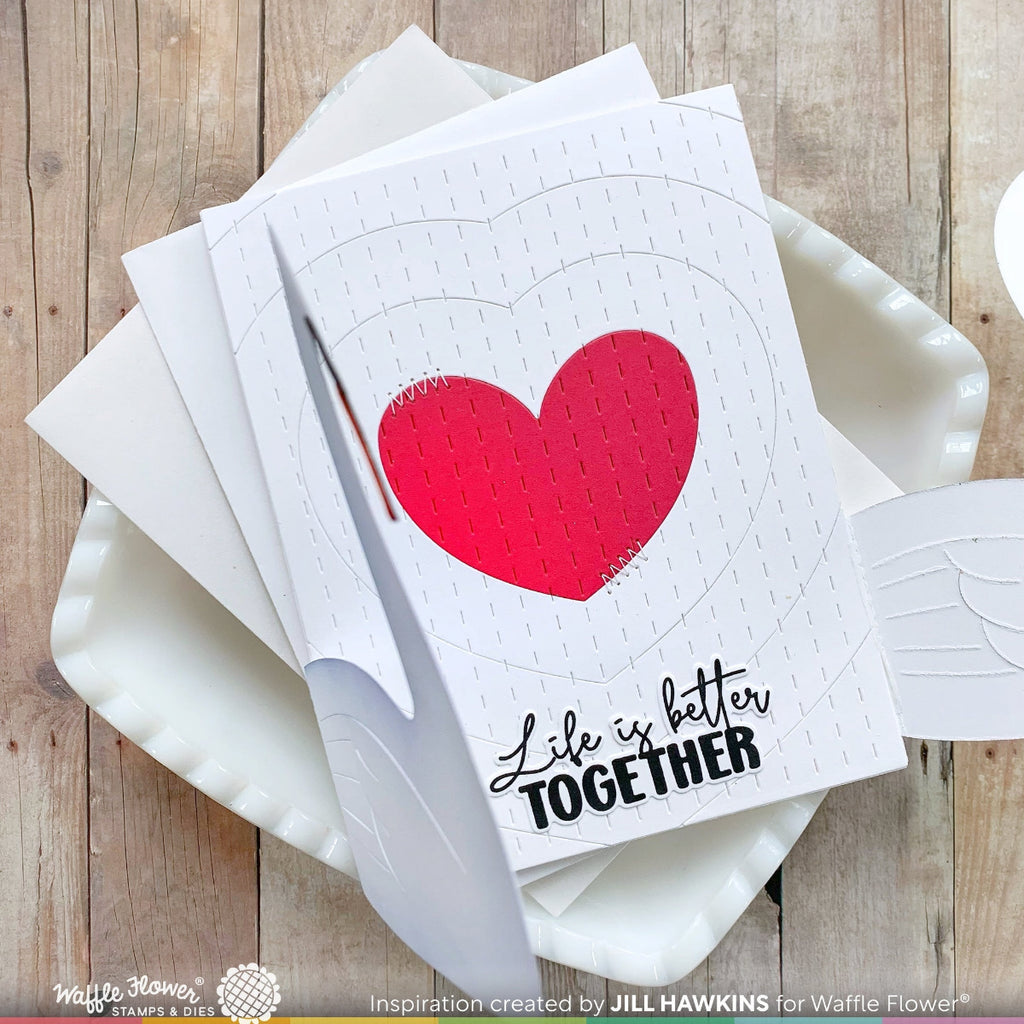Waffle Flower Better Together Matching Dies 421902 heart