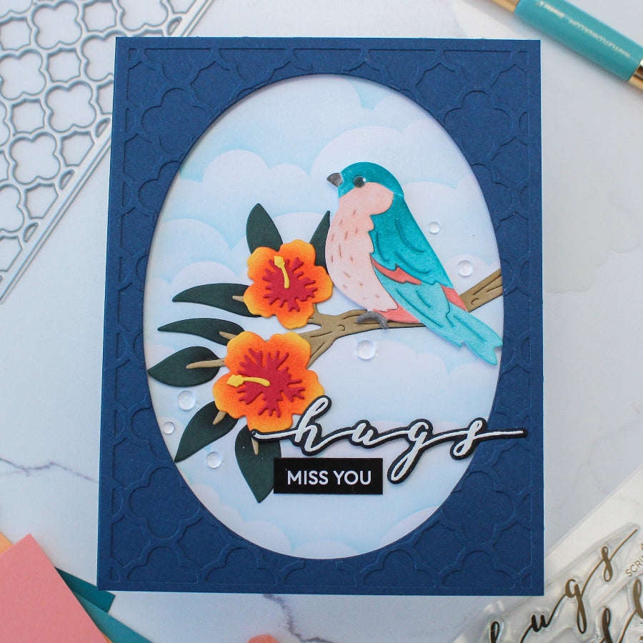 Waffle Flower Birdie Duo Die n stencil 422137 hugs