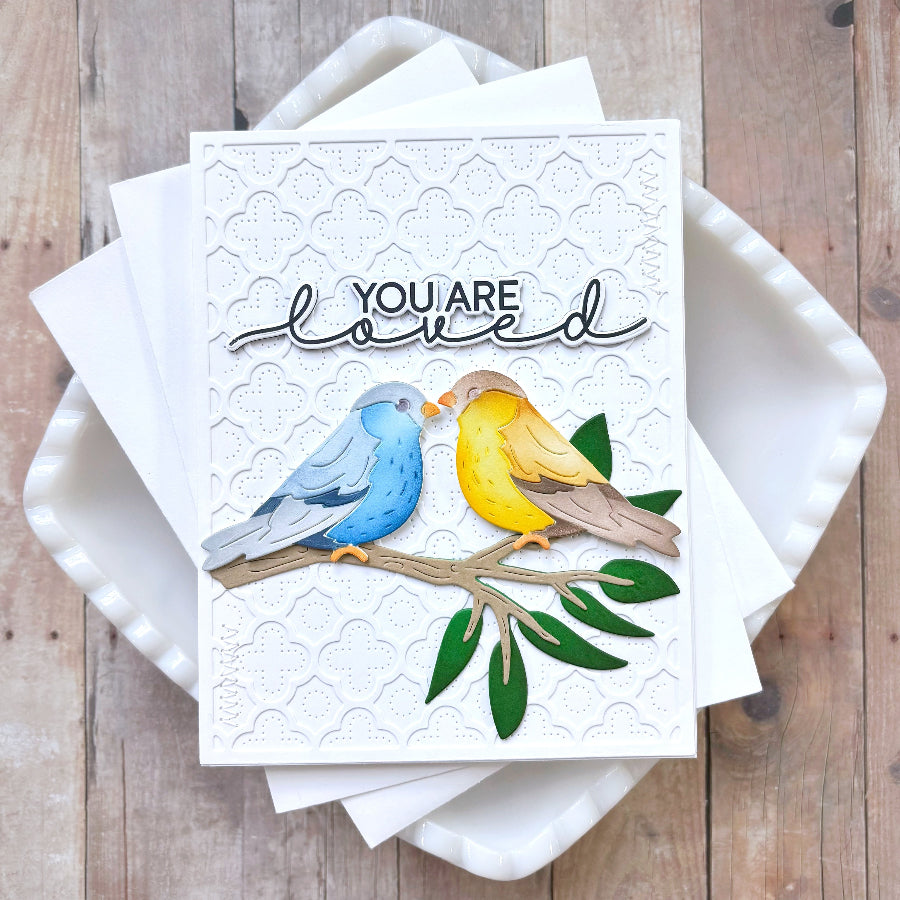 Waffle Flower Birdie Duo Die n stencil 422137 loved