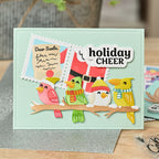 Waffle Flower Birdie Friends in Winter Die and Stencil Set santa