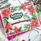 Waffle Flower Birdie Friends in Winter Stencils 422145 flowers