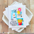 Waffle Flower Birthday Wishes Clear Stamp and Die Set wfc1721 postage stamps