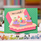 Waffle Flower Boxed Cupcakes Die and Stencil Set make a wish