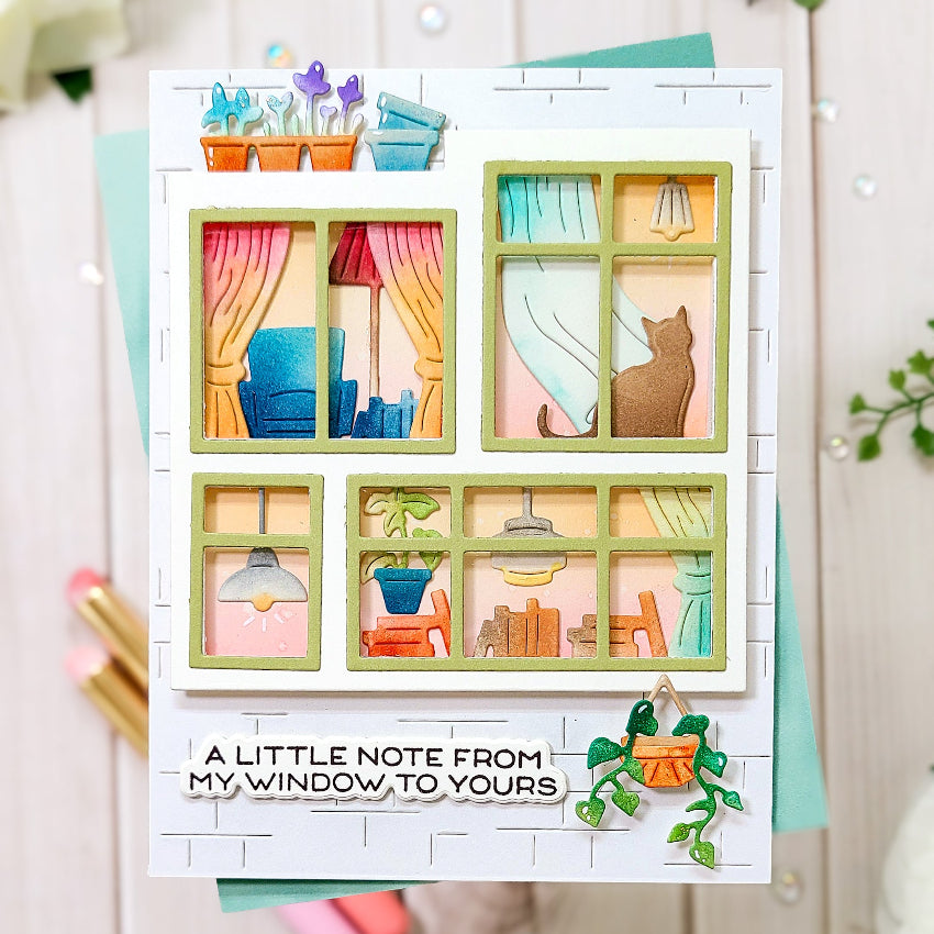 Waffle Flower Brick Wall Texture Die 422522 from my window card