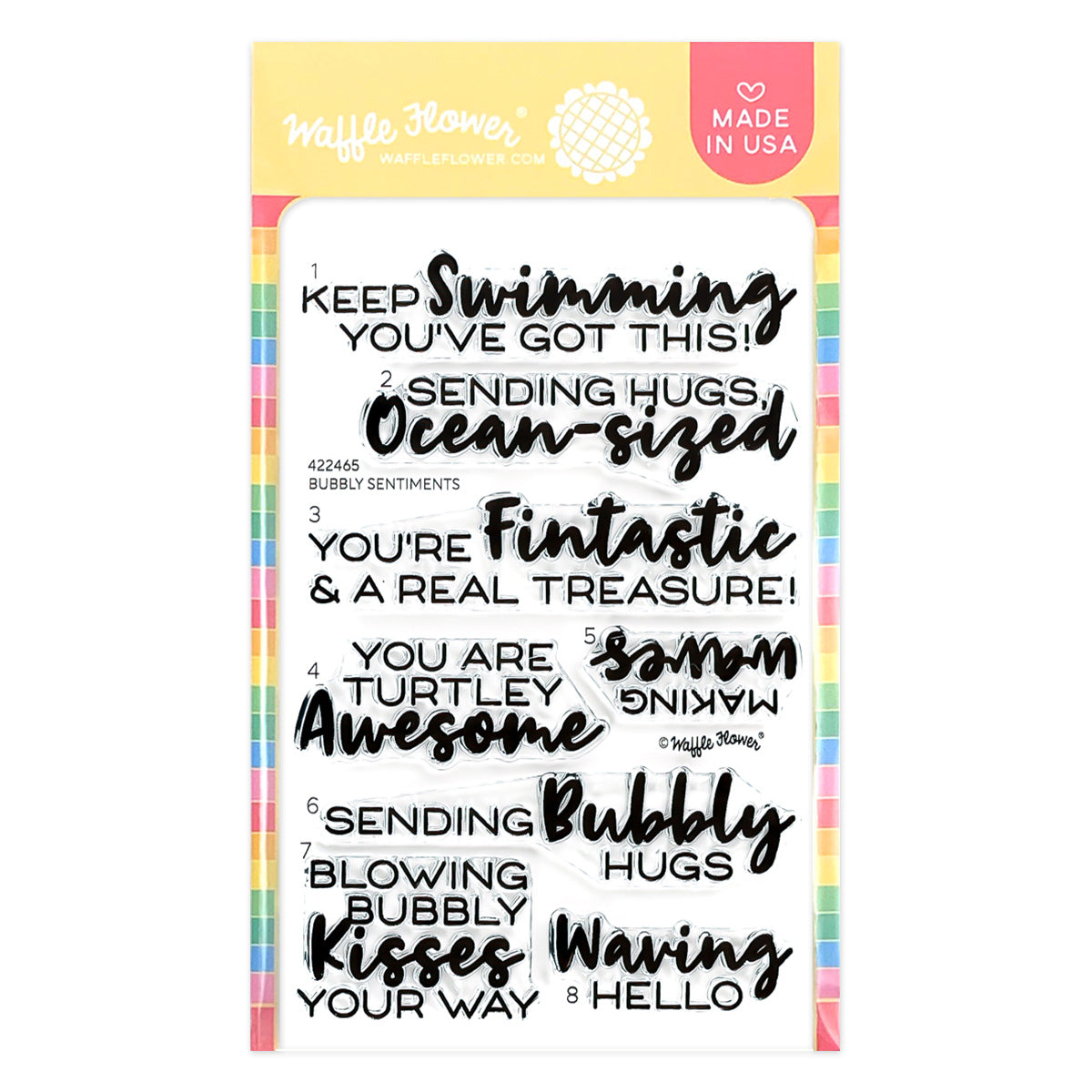 Waffle Flower Bubbly Sentiments Clear Stamps 422465