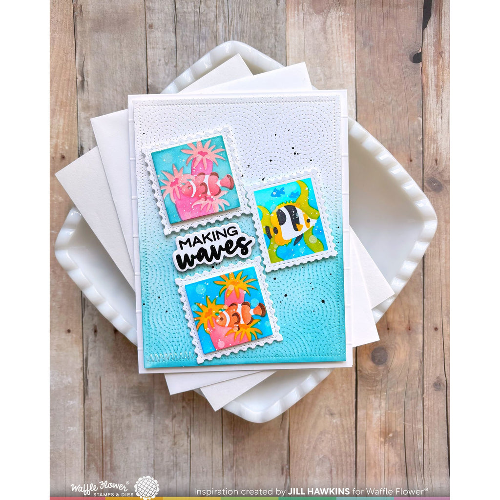 Waffle Flower Bubbly Sentiments Clear Stamps 422465 ombre background