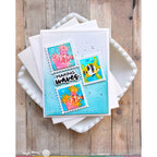 Waffle Flower Bubbly Sentiments Clear Stamps 422465 ombre background