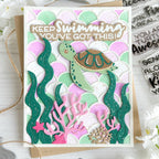 Waffle Flower Bubbly Sentiments Clear Stamps 422465 sea turtle