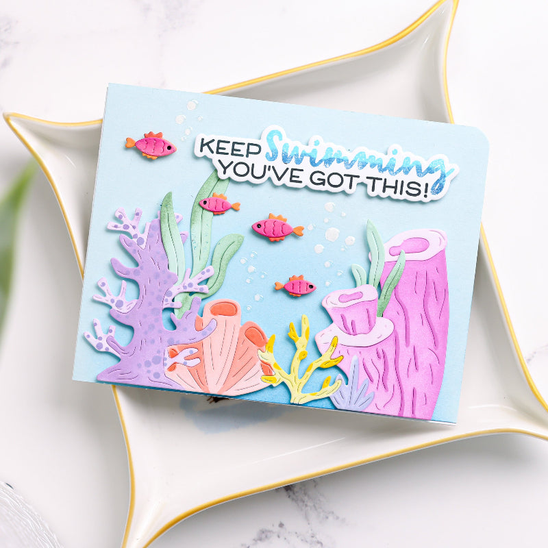Waffle Flower Bubbly Sentiments Matching Dies 422466 pastel colors