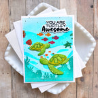 Waffle Flower Bubbly Sentiments Matching Dies 422466 sea turtles