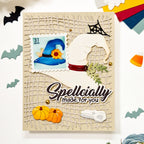 Waffle Flower Burlap Die 422630 blue hat postage stamp card