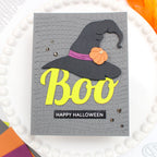 Waffle Flower Burlap Die 422630 happy halloween card