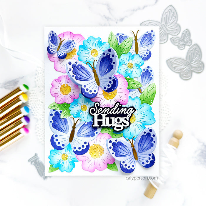 Waffle Flower Butterfly Blossom Coloring Stencils 421925 sending hugs | color-code:ALT01