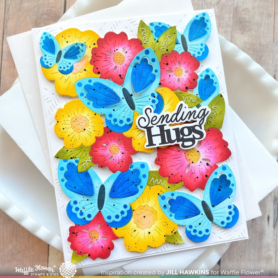 Waffle Flower Butterfly Blossom Coloring Stencils 421925 yellow flowers | color-code:ALT02