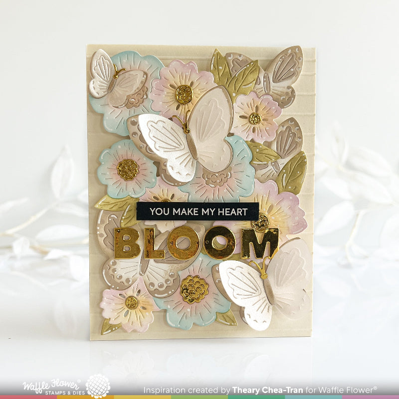 Waffle Flower Butterfly Blossom Texture Die 421924 bloom