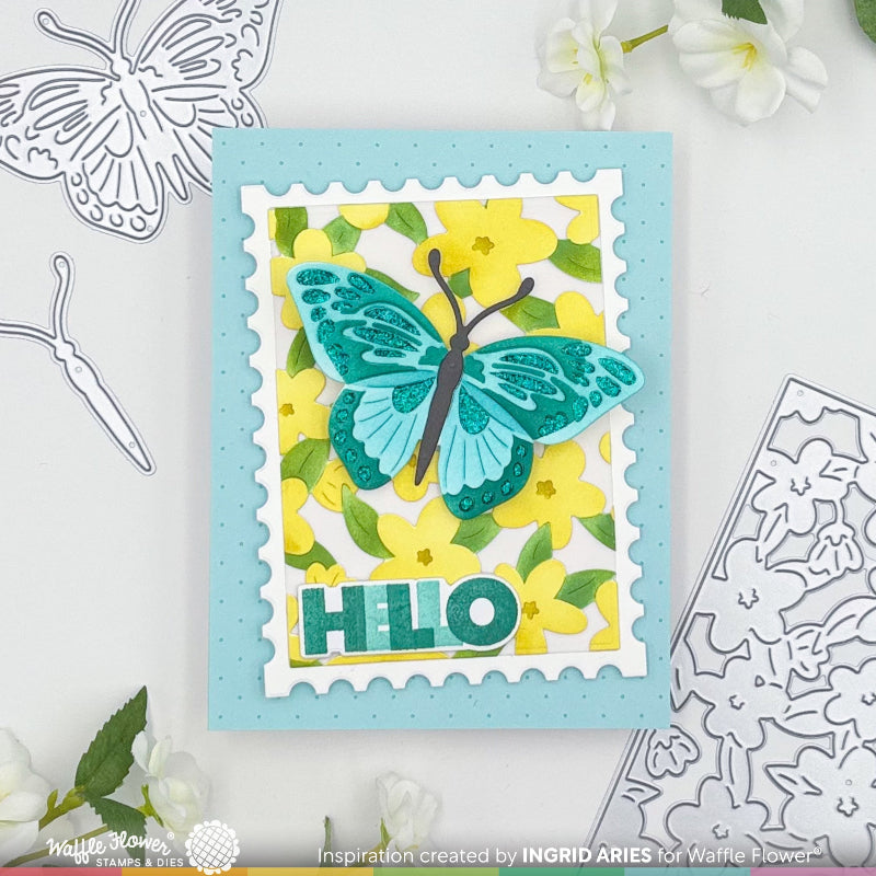 Waffle Flower Butterfly Focal Dies 421940 hello
