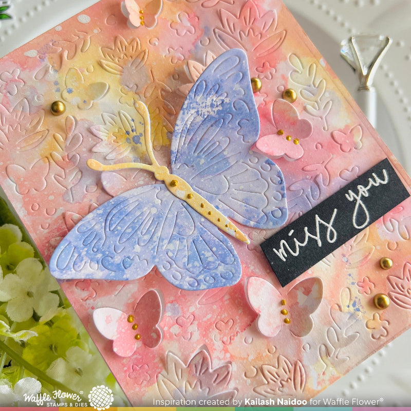 Waffle Flower Butterfly Focal Dies 421940 miss you