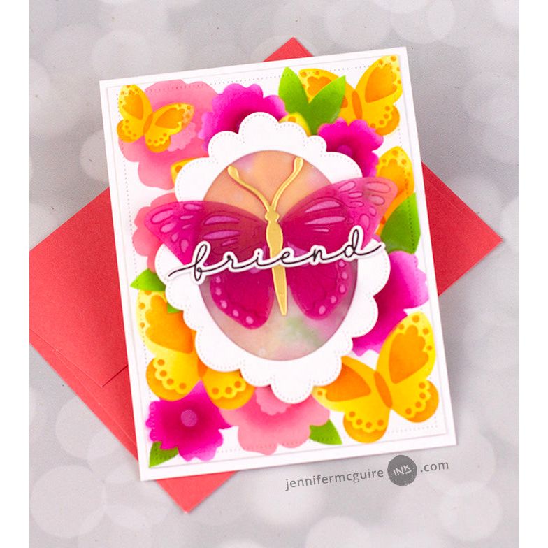 Waffle Flower Butterfly Focal Dies 421940 vivid colors | color-code:ALT01
