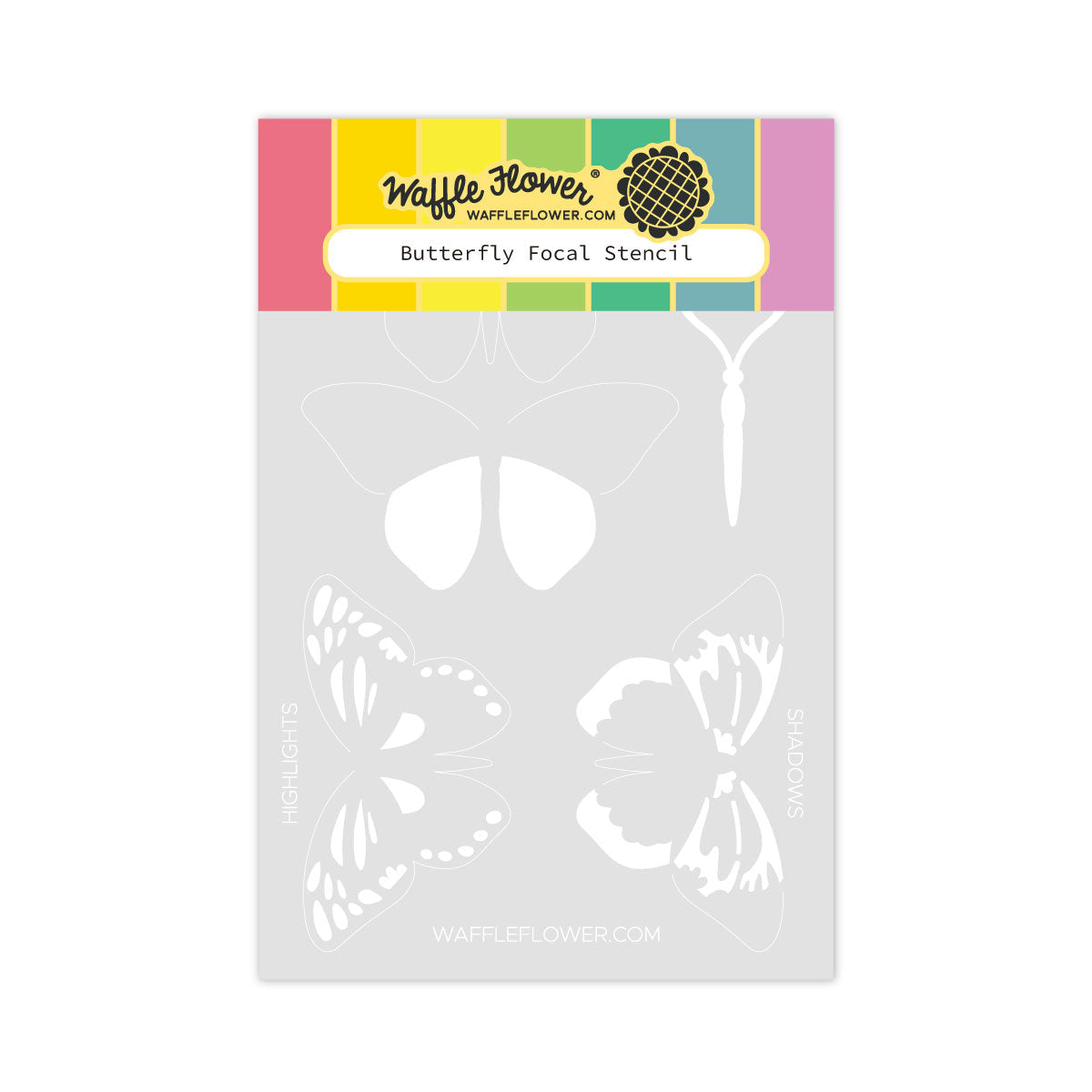 Waffle Flower Butterfly Focal Stencil 421941