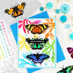 Waffle Flower Butterfly Trio Coloring Stencil 421929 rainbow