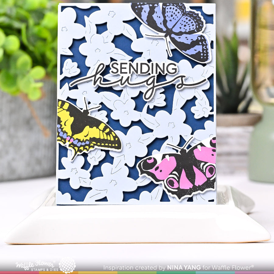 Waffle Flower Butterfly Trio Matching Dies 421928 flowers