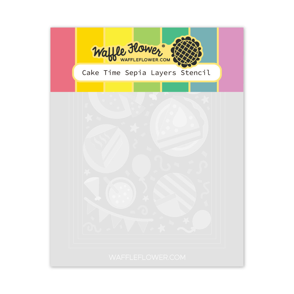 Waffle Flower Cake Time Sepia Layers Stencils 422231