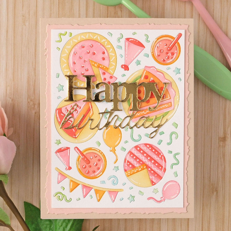 Waffle Flower Cake Time Sepia Layers Stencils 422231 birthday