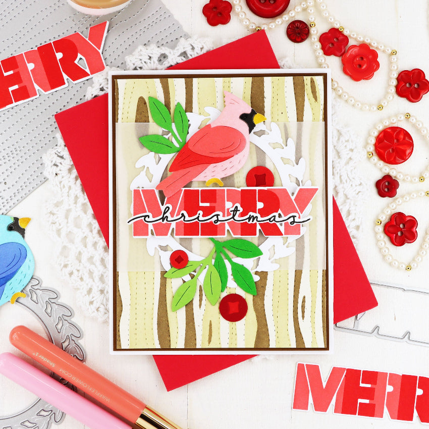 Waffle Flower Cardinal Duo Die-n-stencil 422136 berries