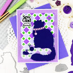 Waffle Flower Cat and Dog Silhouette Die Set purple