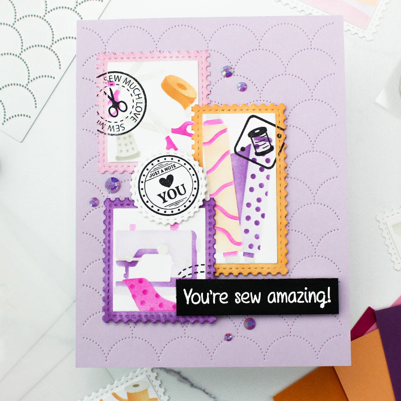 Waffle Flower Circle Sentiments Die 422068 purple