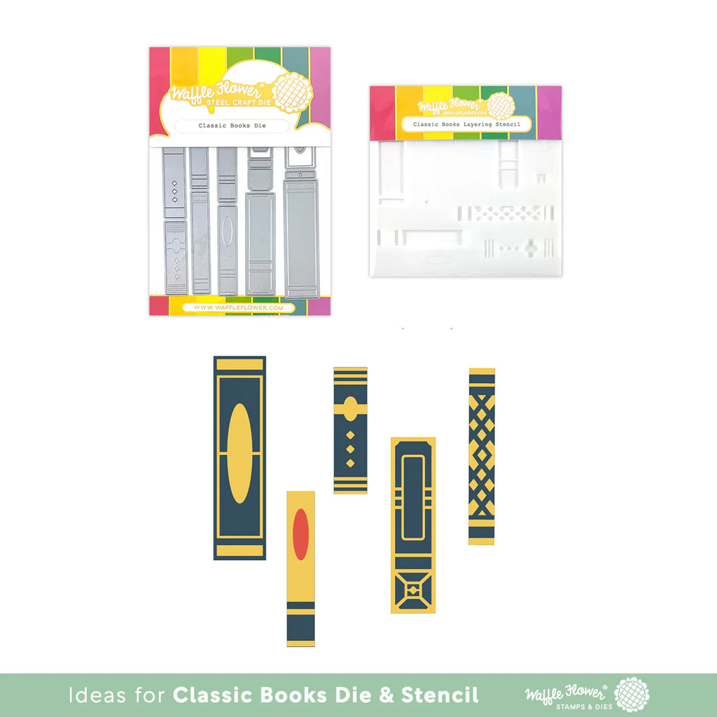 Waffle Flower Classic Book Layering Stencil 421053 layering guide