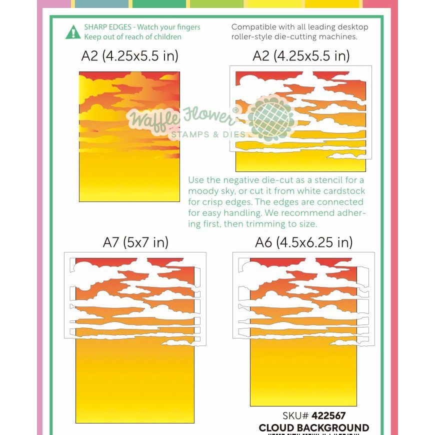 Waffle Flower Cloud Background Die 422567 layering guide