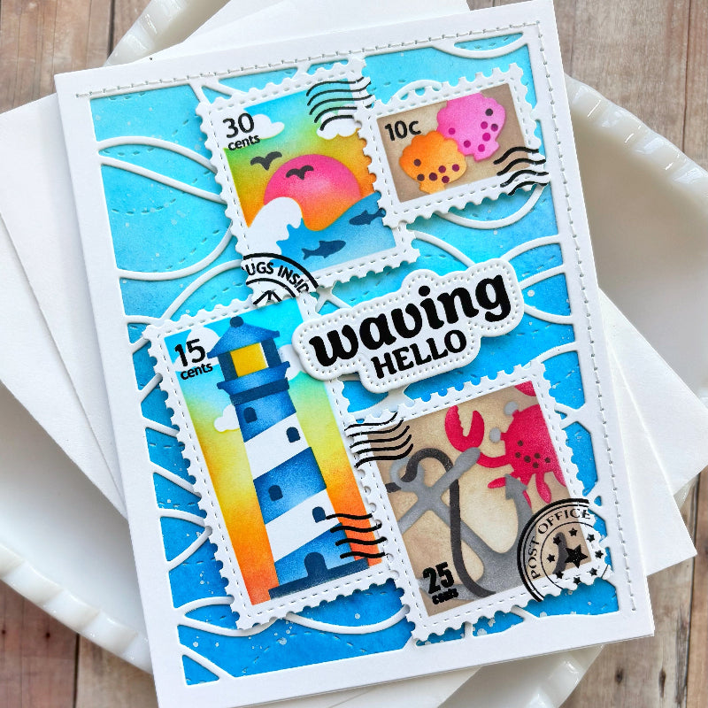 Waffle Flower Coastal Greetings Clear Stamps 422073 hello