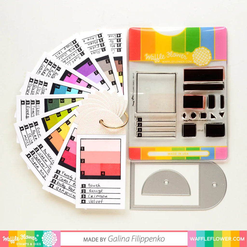 Waffle Flower Color Swatches For Ink Pads Clear Stamps 271221 product image 1