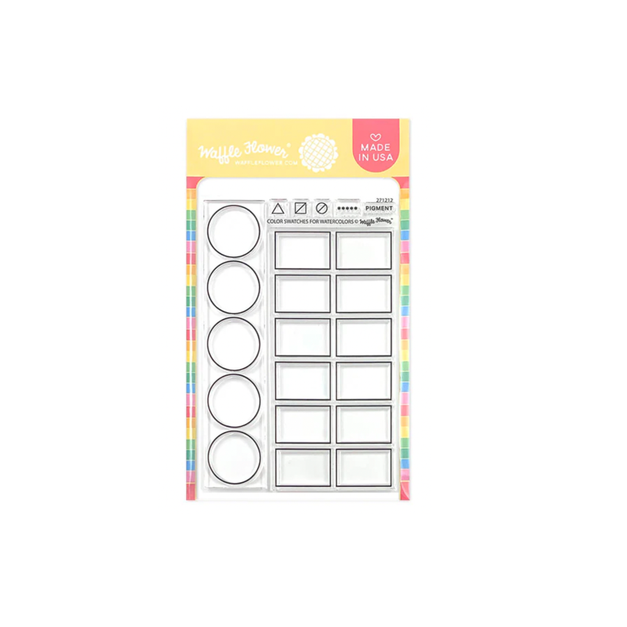 Waffle Flower Color Swatches For Watercolors Clear Stamps 271212