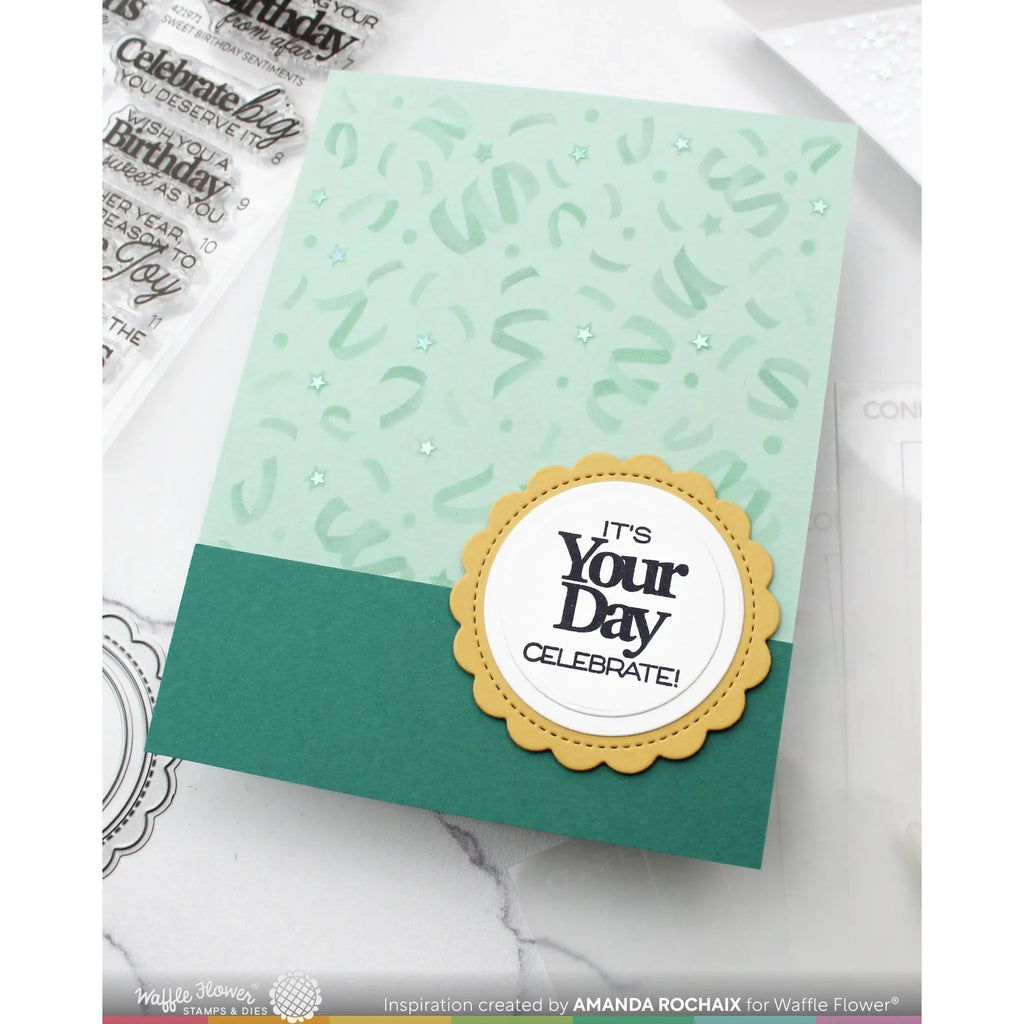 Waffle Flower Confetti Background Stencils 421966 celebrate
