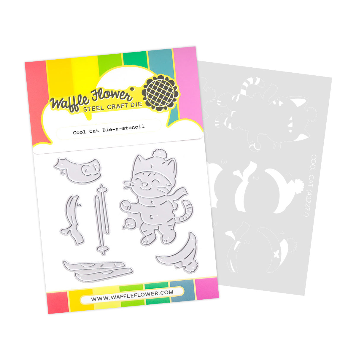 Waffle Flower Cool Cat Die-n-stencil 422277