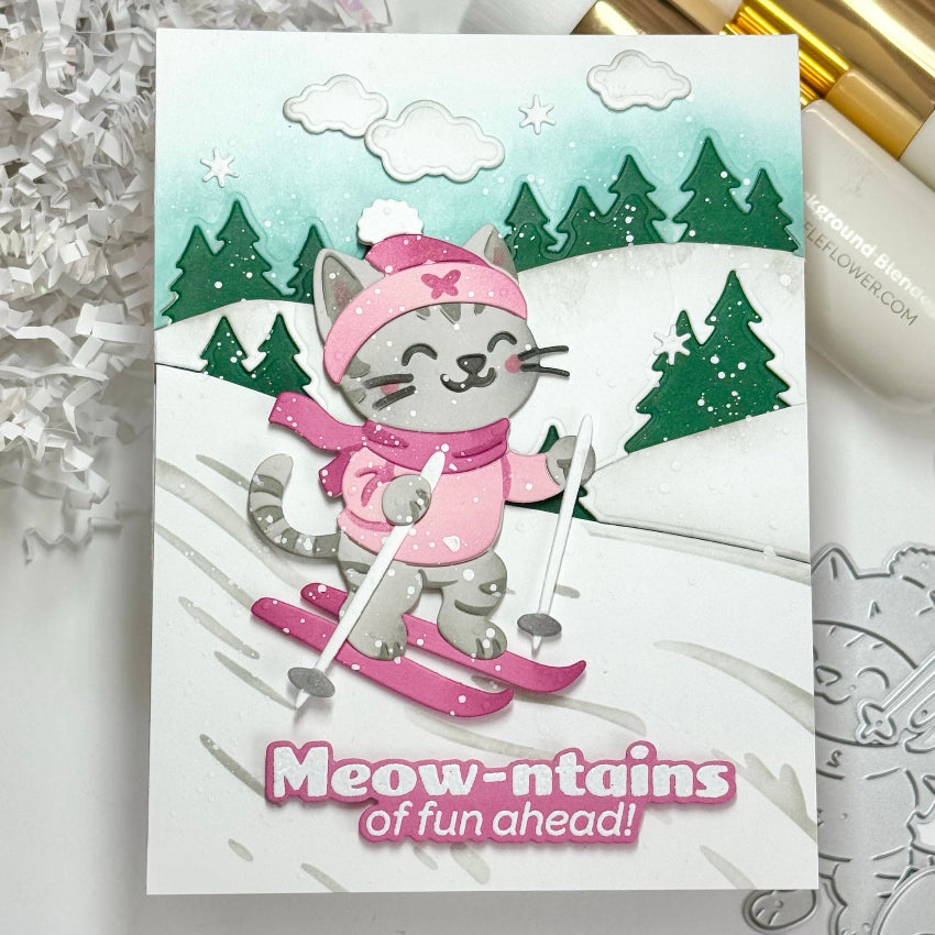 Waffle Flower Cool Cat Die-n-stencil 422277 trees