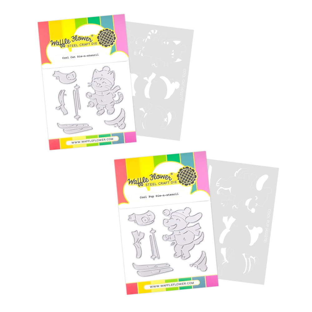 Waffle Flower Cool Cat and Dog Die-n-stencil Set