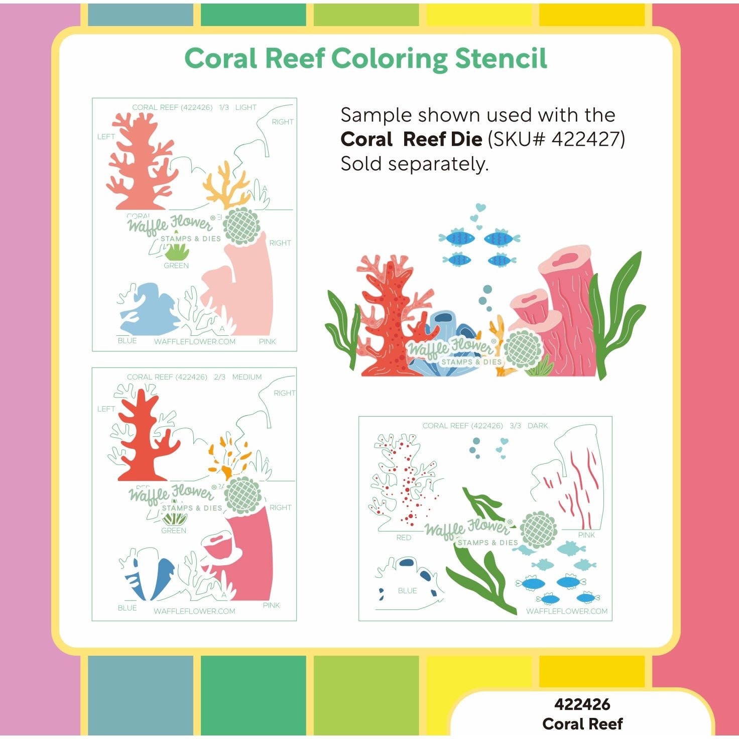 Waffle Flower Coral Reef Coloring Stencils 422426 inspiration