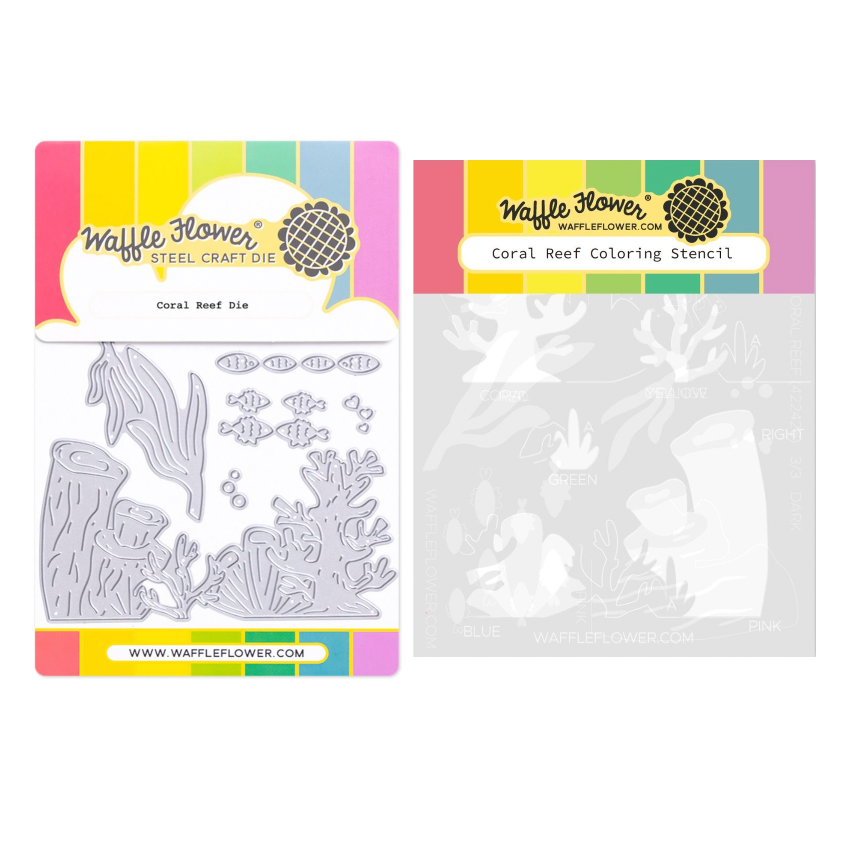 Waffle Flower Coral Reef Die and Stencil Set