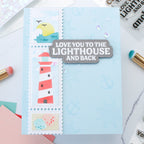 Waffle Flower Costal Greetings Clear Stamp and Die Set love you